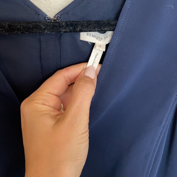 {Rebecca Taylor} V-Neck Suit Dress• Santorini Blue - Picture 4 of 5